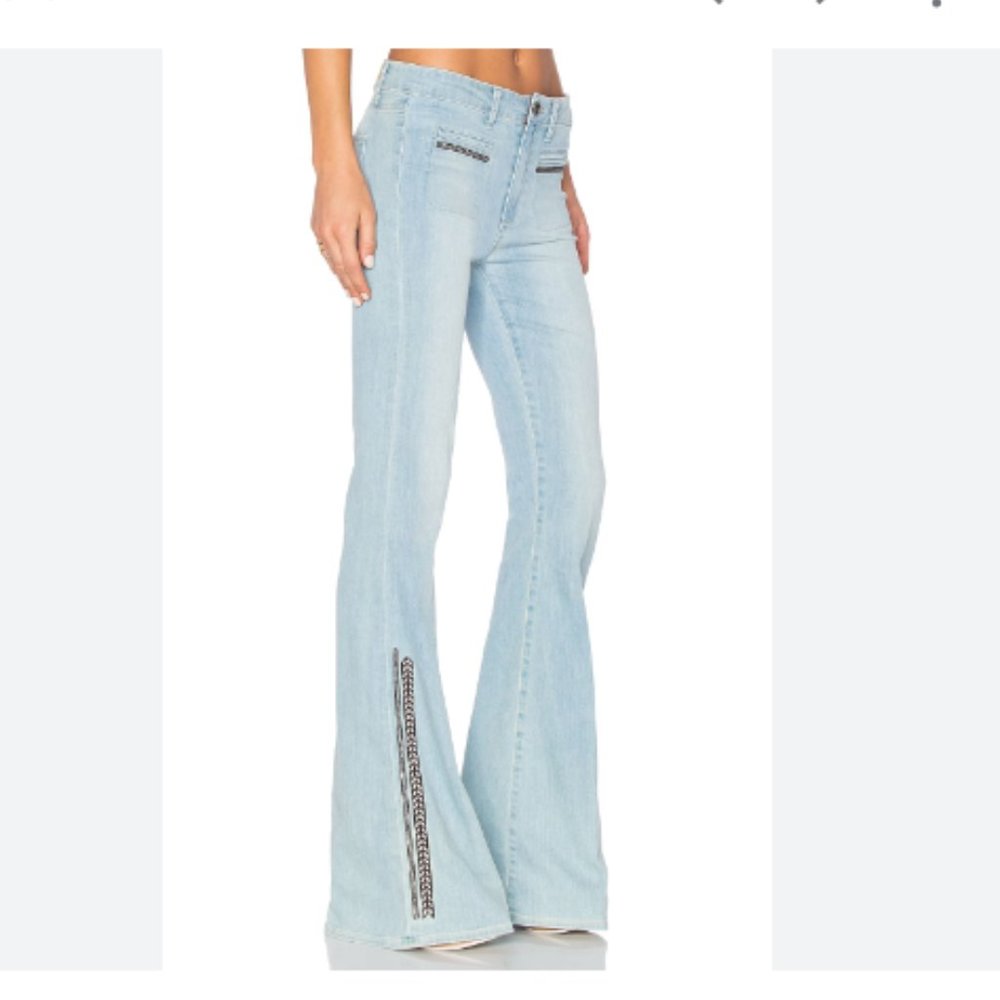 PAIGE | Women's High Rise Bell Canyon Embroidered Flare Jean Size 27